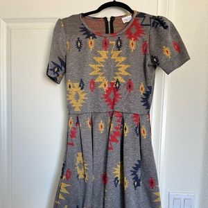 Lularoe size M dress grey with print woman